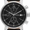 Fossil Rhett Chronograph Black Leather Watch New