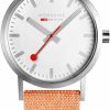 Mondaine Mondaine - Classic Official Swiss Railways Watch - White/Orange - Made In Switzerland Online