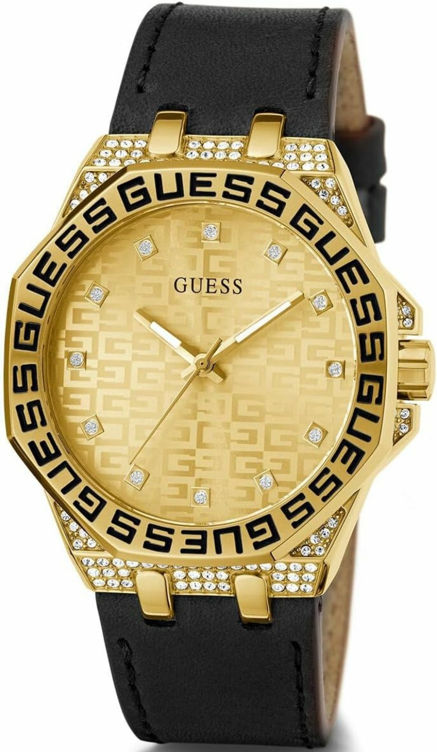 GUESS Guess Ladies 38Mm Watch - Brown Strap Rose Gold Dial Rose Gold Tone Case New