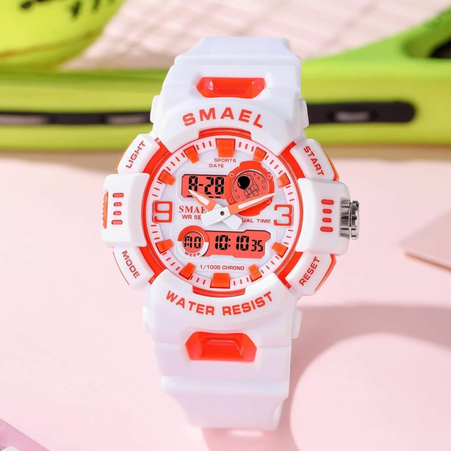 FANMIS Fanmis Uni Analog Digital Outdoor Sports Watch Military Tactics Multi Function Led Electronic Large Waterproof Watch Candy Color Student Wrist Watch New