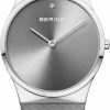 BERING Bering Women Analog Quartz Classic Collection Watch With Satin Strap And Sapphire Crystal 12130-609, Silver, Bracelet Hot