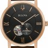 Bulova Bulova Men'S Classic Dress 3-Hand 21- Jewel Automatic Watch, 42 Hour Reserve, Hack Feature, Sub-Second Hand, Open Aperture Dial, Exhibition Case Back, 42Mm Best