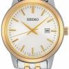 SEIKO Seiko Classic Quartz White Dial Two-Tone Ladies Watch Sur410 New