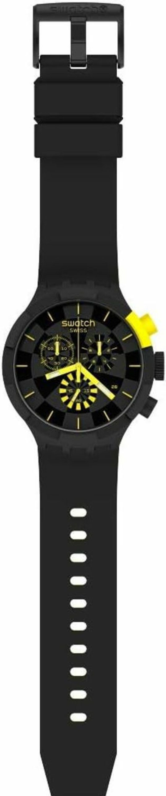 Swatch Swatch Quartz Silicone Strap, Black, 20 Casual Watch (Model: Sb02B403), Yellow Online