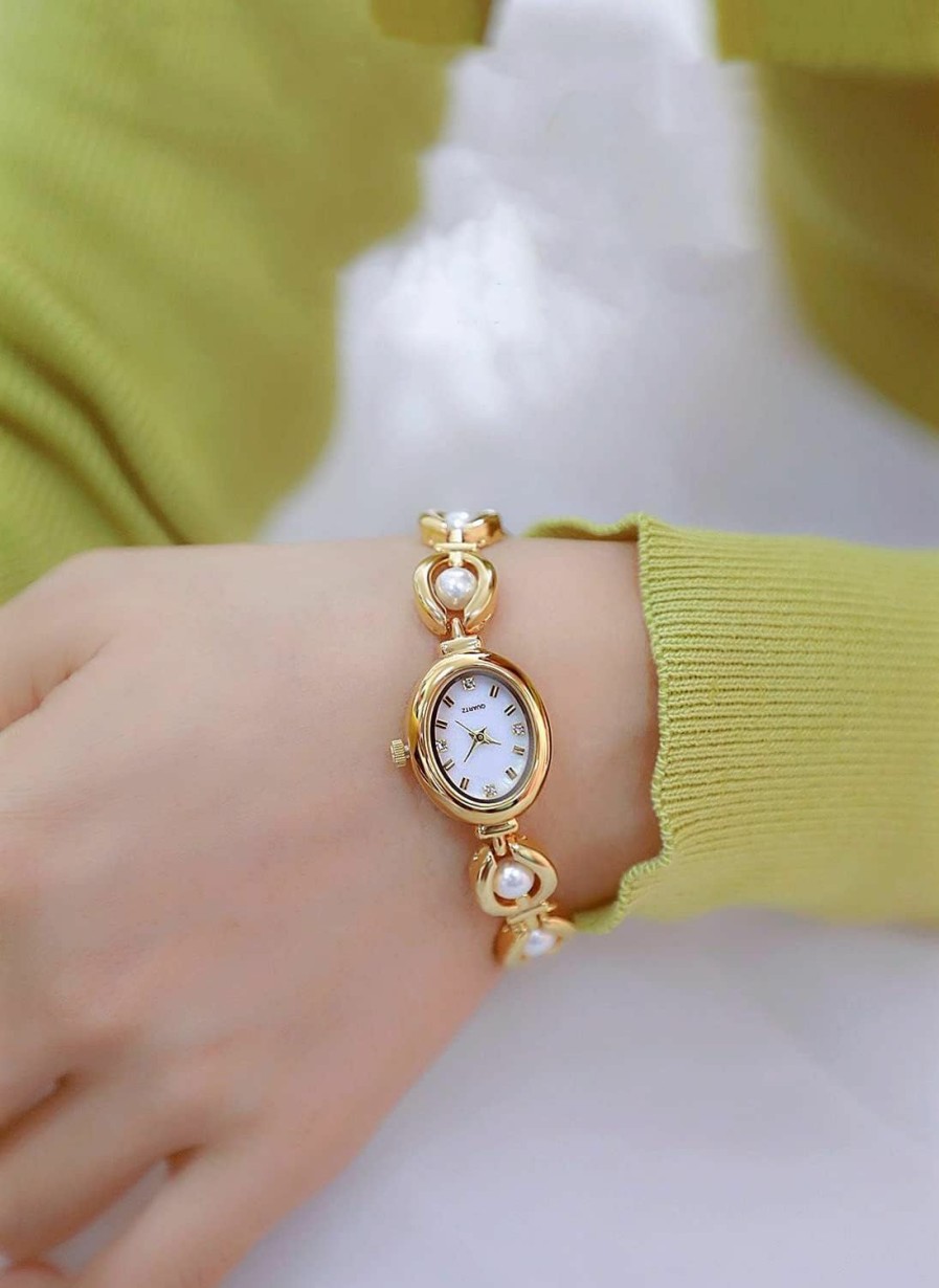 ADSBIAOYE Adsbiaoye Elegant Pearl Women'S Dress Watch Fashion Oval Dial Watch Gift Women'S Watch Waterproof Watch Wholesale