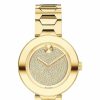 Movado Movado Women'S Bold T-Bar Lyg Watch With A Flat Dot Crystal Dial, Gold (Model 3600492) New