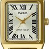 Casio Casio Ltp-V007G-9B Women'S Rectangular Gold Tone Stainless Steel Roman Gold Dial Dress Watch New