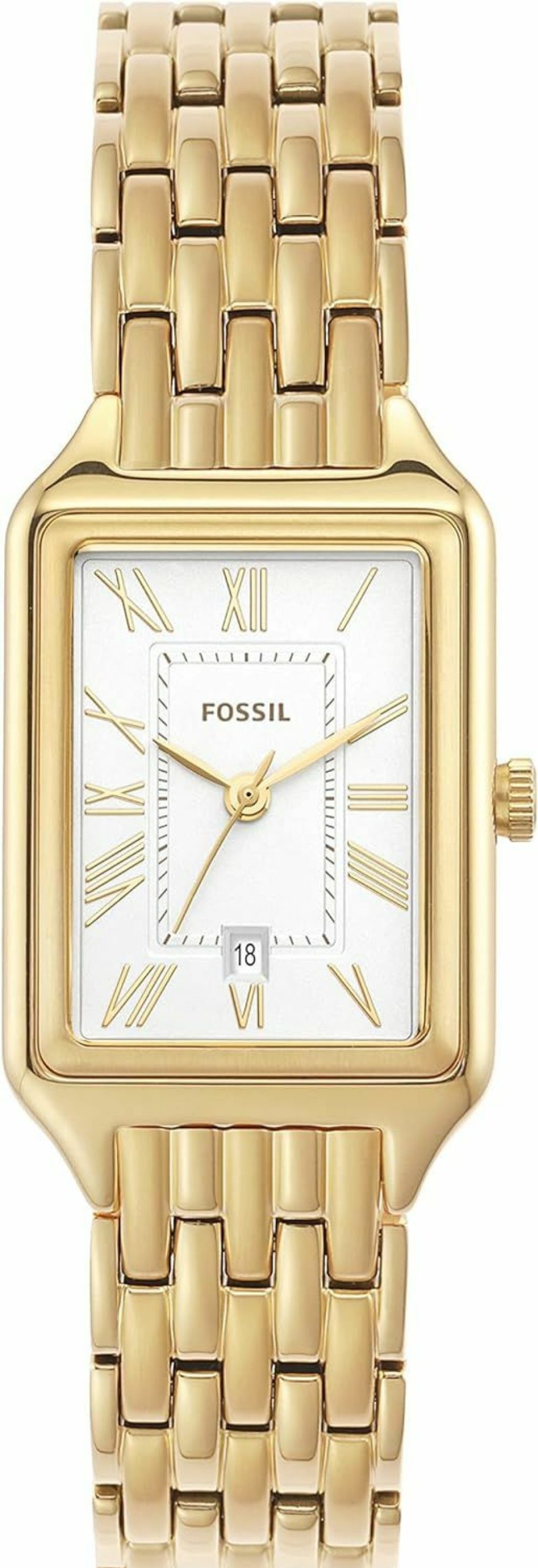 Fossil Fossil Raquel Women'S Watch With Rectangular Case And Stainless Steel Bracelet Or Leather Band Hot