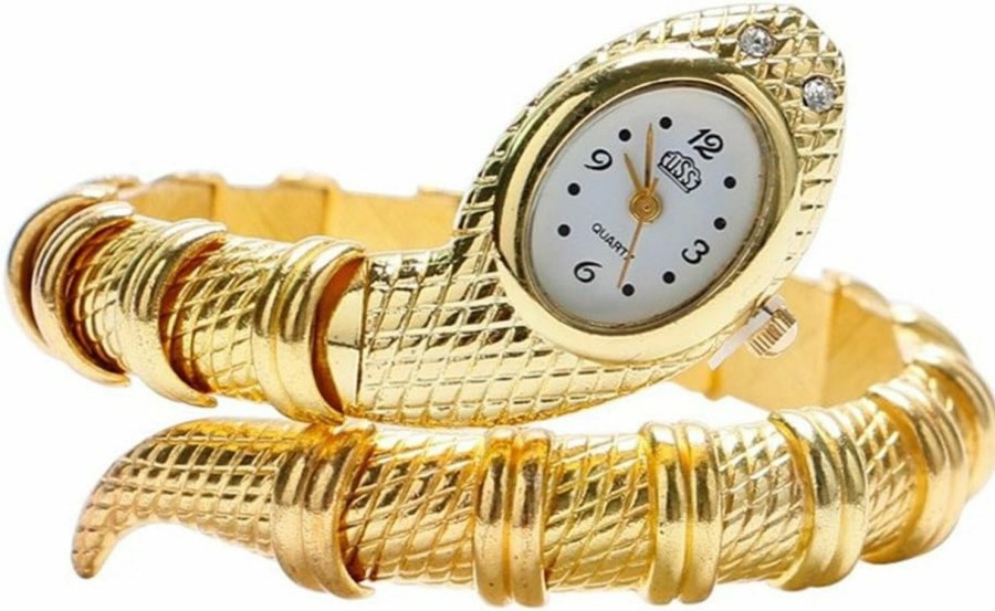 Nextstart Nextstart Unique Design Snake Shaped Bracelet Style Watch Woman Diamond Ornaments Gfit Casual Watch Clearance