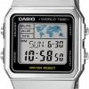 Casio Casio Uni Digital Watch With Stainless Steel Strap A500Wa-1D, Lcd/Grey, Bracelet Online