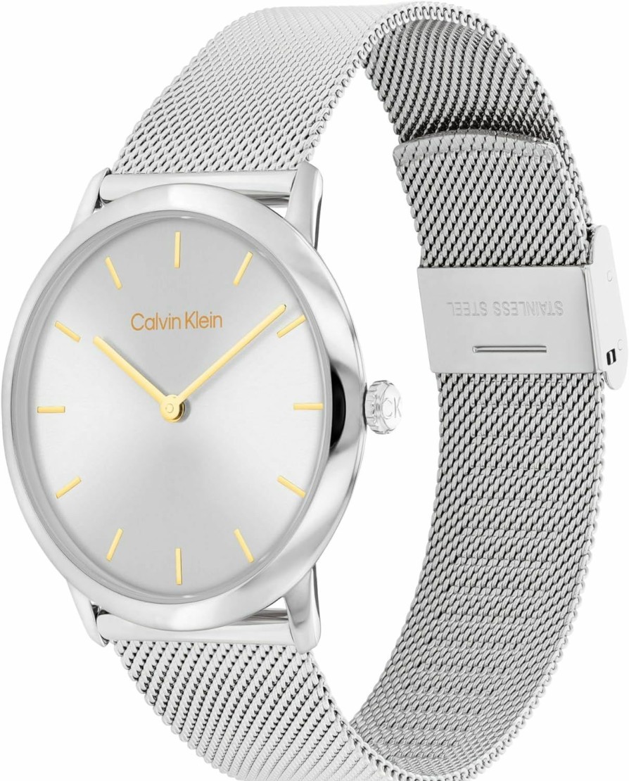 Calvin Klein Calvin Klein Exceptional - Women'S And Men'S 2H Quartz Watch Stainless Steel With Mesh Bracelet - Water Resistant 3 Atm/30 Meters - Trendy Ck Watches For Him And Her - 37 Mm Best