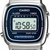 Casio Casio Women'S La670Wa-2 Silver Stainless-Steel Quartz Watch With Digital Dial Wholesale