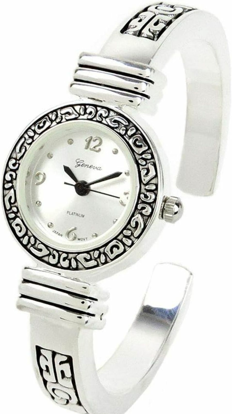 STC Stc Silver Western Style Decorated Bangle Cuff Watch For Women Clearance