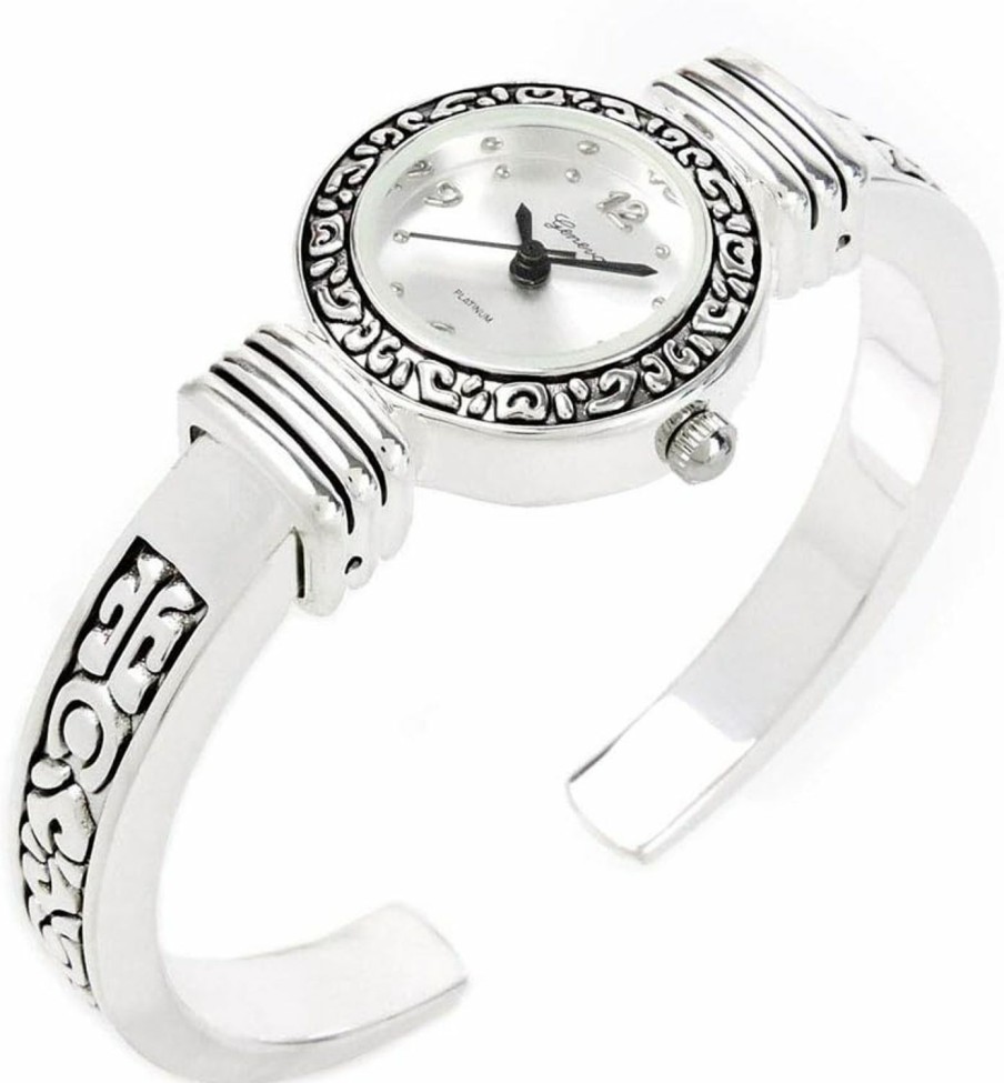 STC Stc Silver Western Style Decorated Bangle Cuff Watch For Women Clearance