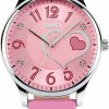 IJAHWRS Ijahwrs Girls Analog Watch, Fashion Lady Quartz Wrist Watch Leather Strap Big Face Fun Cute Watches With Lovely Heart Shape Water Resistant - Pink New