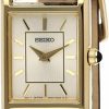 SEIKO Seiko Essentials Watch For Women - Essentials - Water Resistant With Stainless Steel Rectangular Case And Leather Strap Best