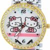 HAUNT Haunt Pappi Unique Designer Stone Studded Cute Teddy Analogue White Dial Stretchable Bracelet Band Women'S Watch Hot