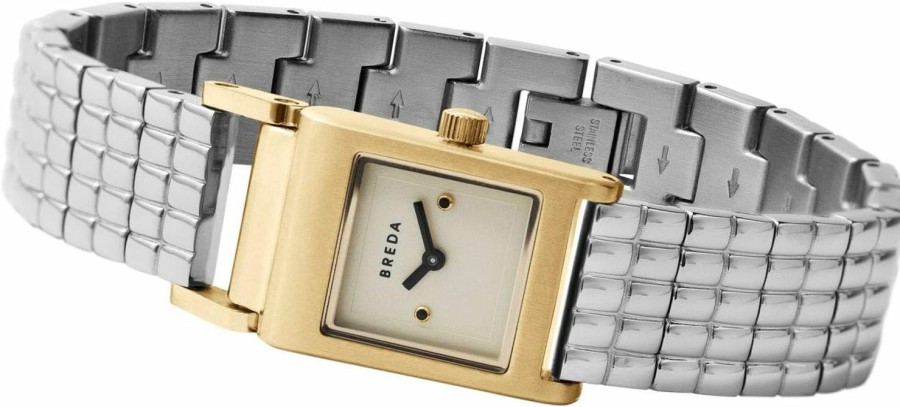 Breda Breda 'Revel' Gold And Stainless Steel Bracelet Watch, 18Mm New