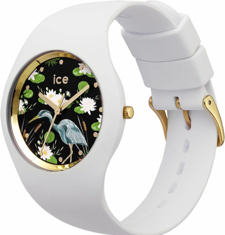 ICE-WATCH Ice-Watch - Ice Flower Waterlily - Women'S Wristwatch With Silicon Strap - 016666 (Medium), White, One Size, Bracelet Wholesale