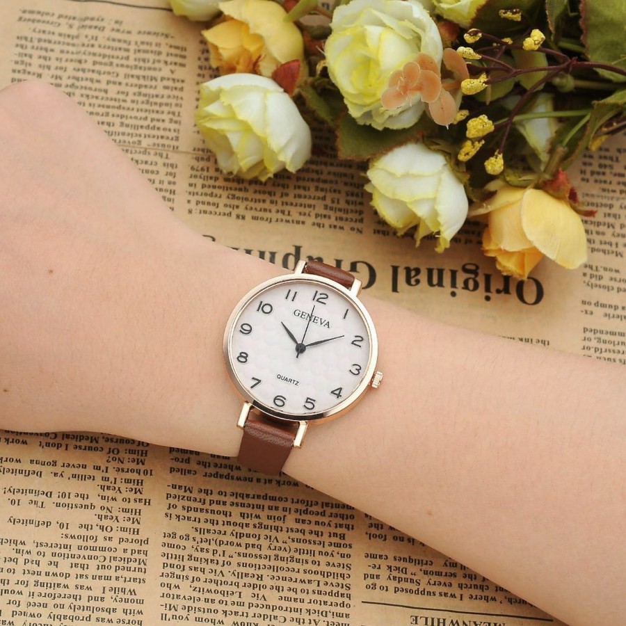 Top Plaza Top Plaza Womens Ladies Analog Quartz Wrist Watch - Fashion Simple Watch With Thin Leather Band Arabic Numerals Wholesale