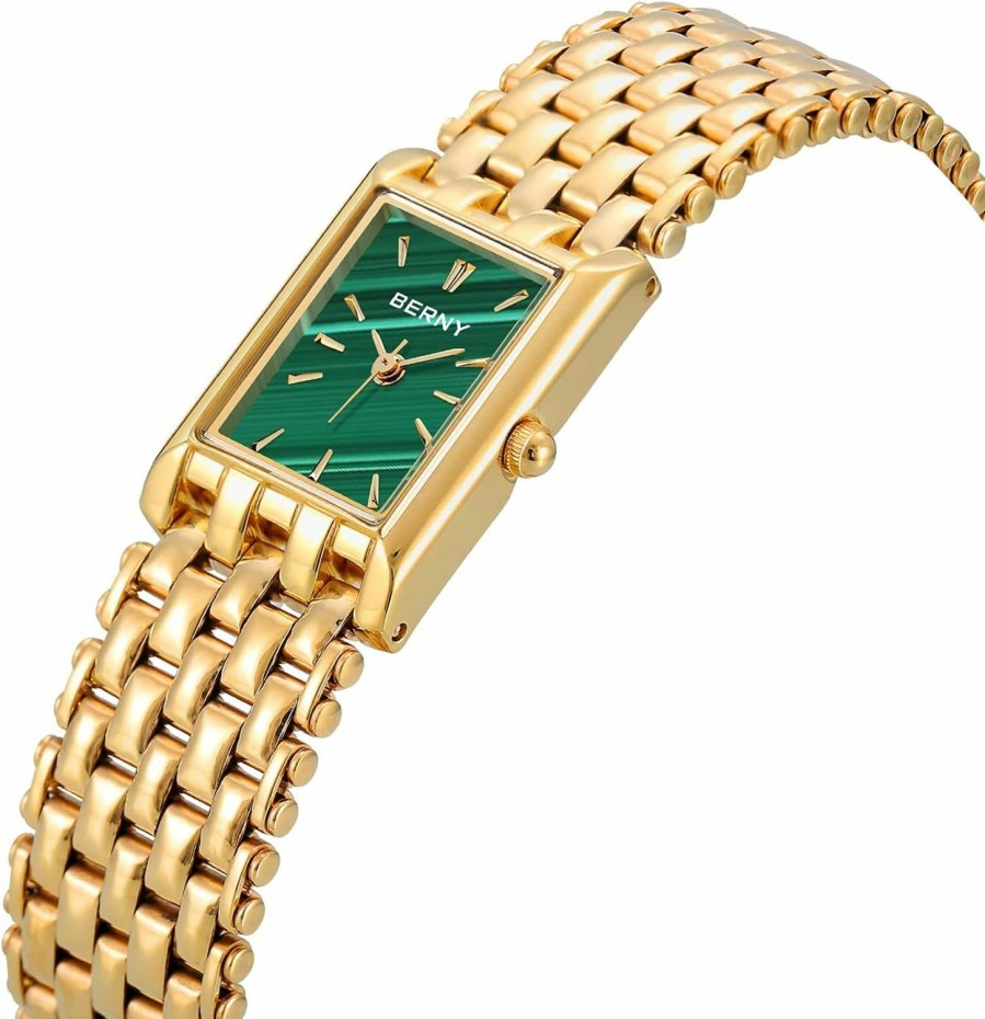 BERNY Berny Gold Watches For Women Updated Ladies Quartz Wrist Watches Stainless Steel Band Womens Small Gold Watch Luxury Casual Fashion Bracelet Tools Included Clearance