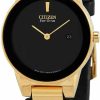 Citizen Citizen Eco-Drive Black Dial Black Leather Ladies Watch Ga1052-04E Online