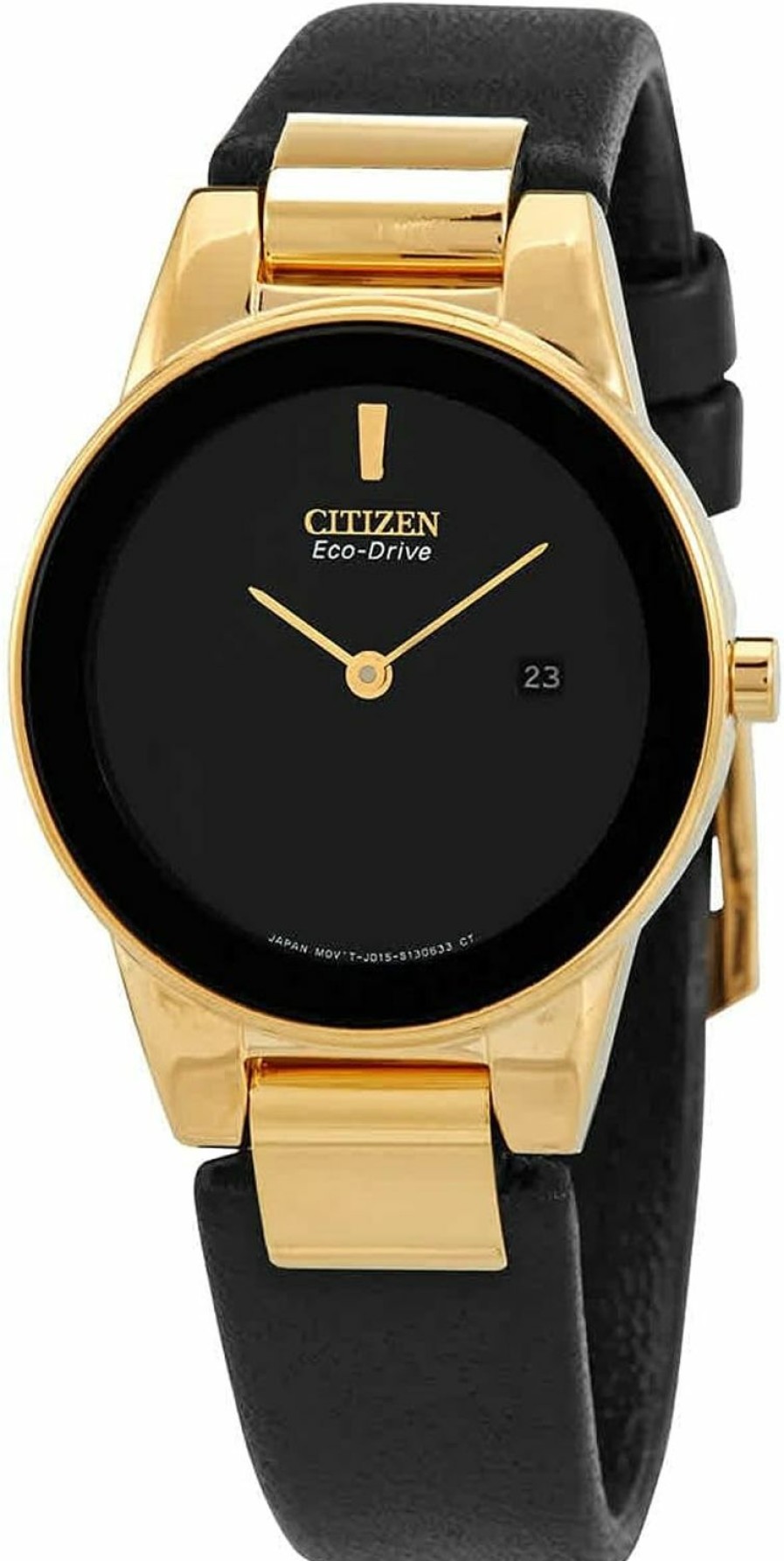 Citizen Citizen Eco-Drive Black Dial Black Leather Ladies Watch Ga1052-04E Online