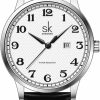 SHENGKE Shengke Sk Business Classic Women Watch With Calendar Genuine Leather Stainless Steel Band Elegant Ladies Watch (Roman-Leather) Best