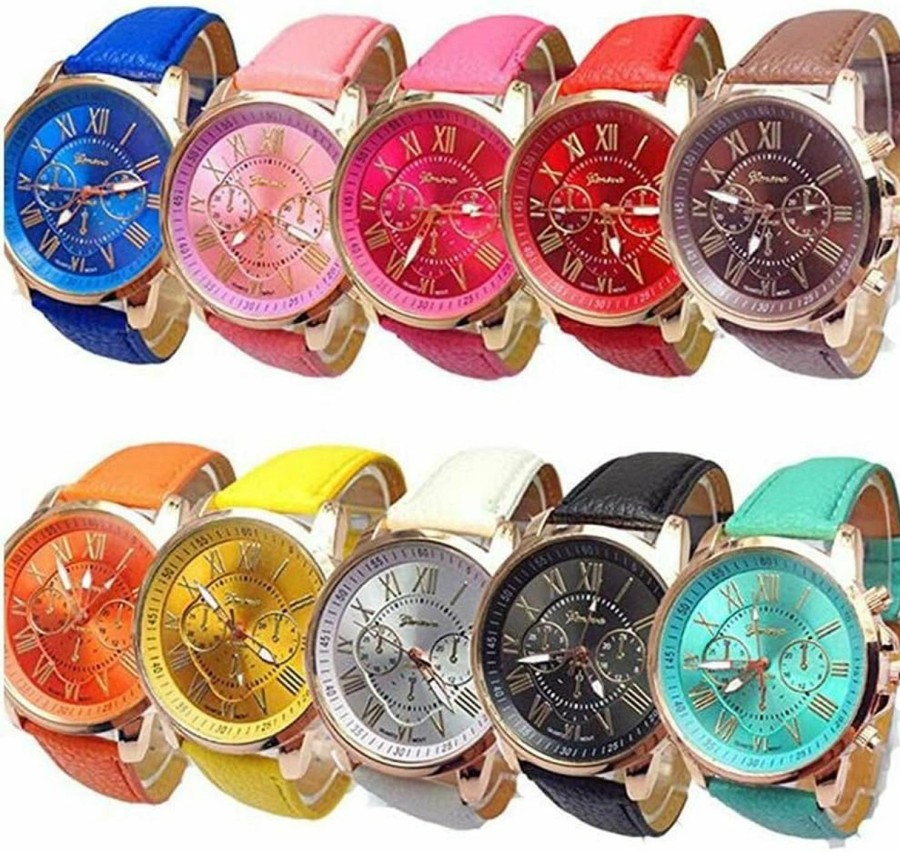 Weicam Weicam Wholesale Watches 10 Pack Fashion Ladies Women Pu Leather Assorted Wrist Watch Set Roman Numerals Analog Quartz For Men Uni Girls Wholesale