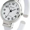 STC White Silver Snake Style Band Slim Case Women'S Bangle Cuff Watch Best