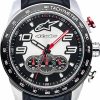 Alpinestars Alpinestars Tech Men'S Chronograph Watch, Analog Chrono 45 Mm Stainless Steel Case, 100 Meters Water Resistant, Japanese Movement, Integrated Durable Silicone Wristband (Black-Steel) Online