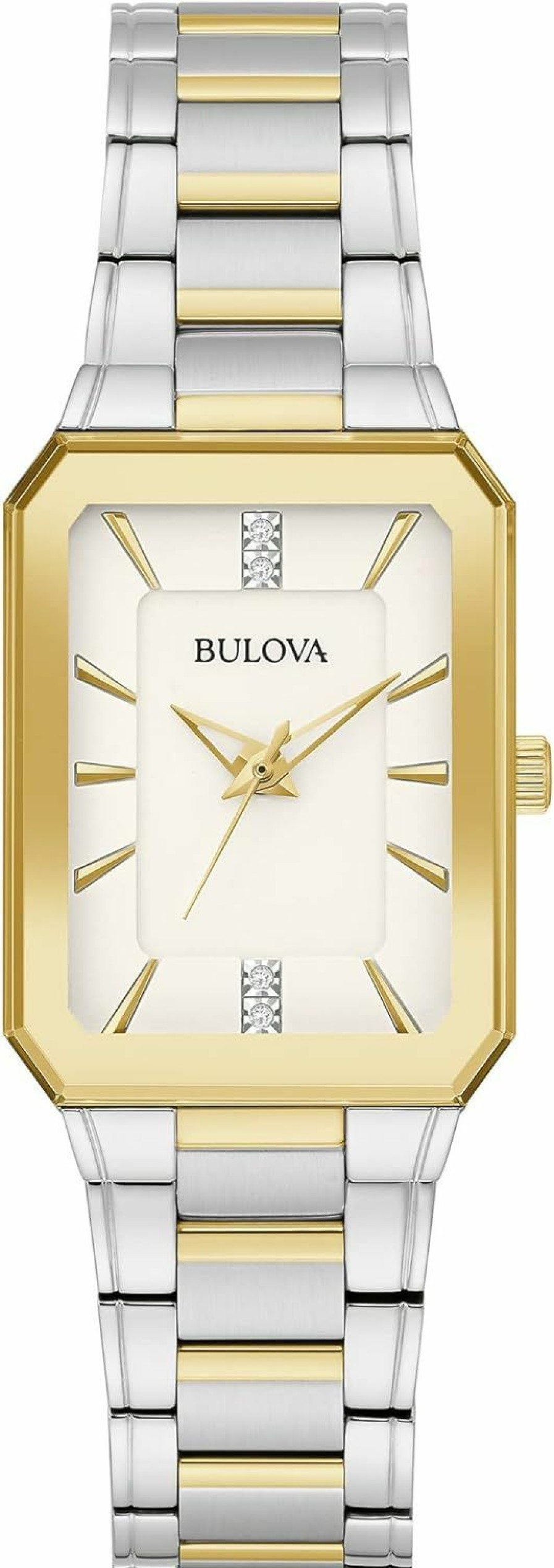 Bulova Bulova Ladies' Classic Diamond Two-Tone Stainless Steel 3-Hand Quartz Watch,White Dial Style: 98P209 Wholesale