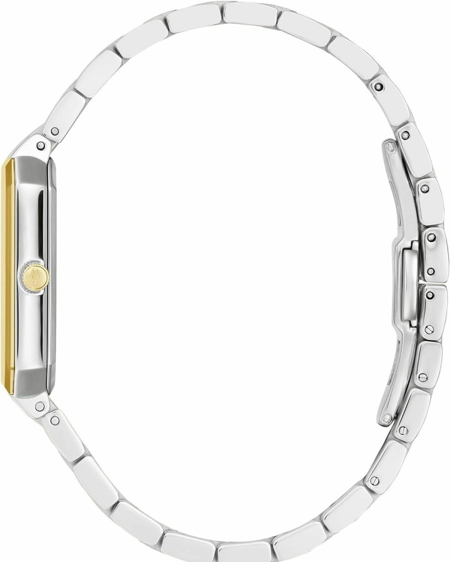 Bulova Bulova Ladies' Classic Diamond Two-Tone Stainless Steel 3-Hand Quartz Watch,White Dial Style: 98P209 Wholesale