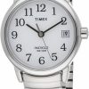 Timex Timex Women'S T2H371 Quartz Easy Reader Watch With White Dial Analogue Display And Silver Stainless Steel Bracelet Women'S Clearance