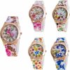 CdyBox Cdybox Women Ladies Girls Floral Dial Silicone Band Analog Watches Rose Gold Tone Numbers (5 Pack) New