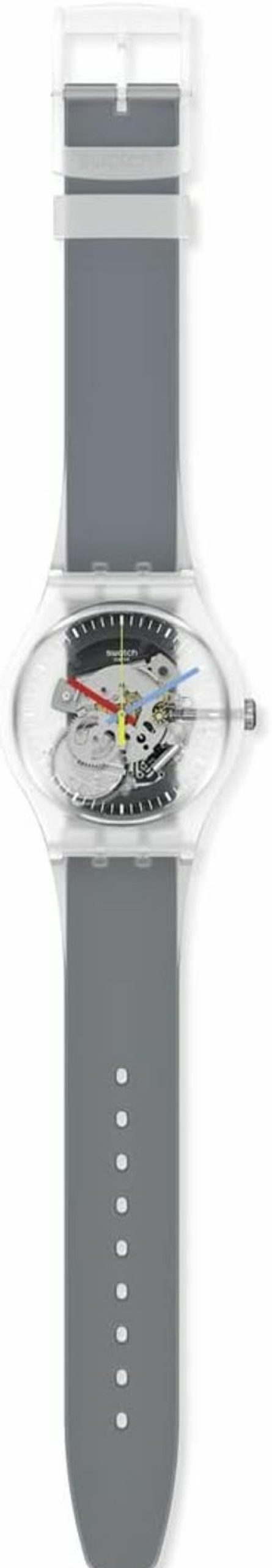 Swatch Swatch Clearly Black Striped Uni Watch (Model: Suok157) Clearance