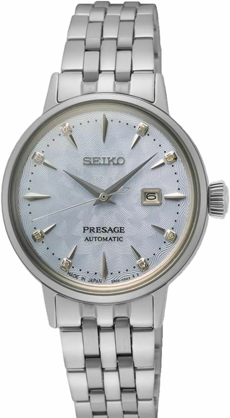 SEIKO Seiko Ladies Presage Automatic Light Blue Dial Silver Bracelet Watch Sre007 Hot