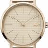 Lacoste Lacoste Women'S Moon Ultra Slim Quartz Ip And Mesh Bracelet Casual Watch, Rose Gold, 2001080 Hot