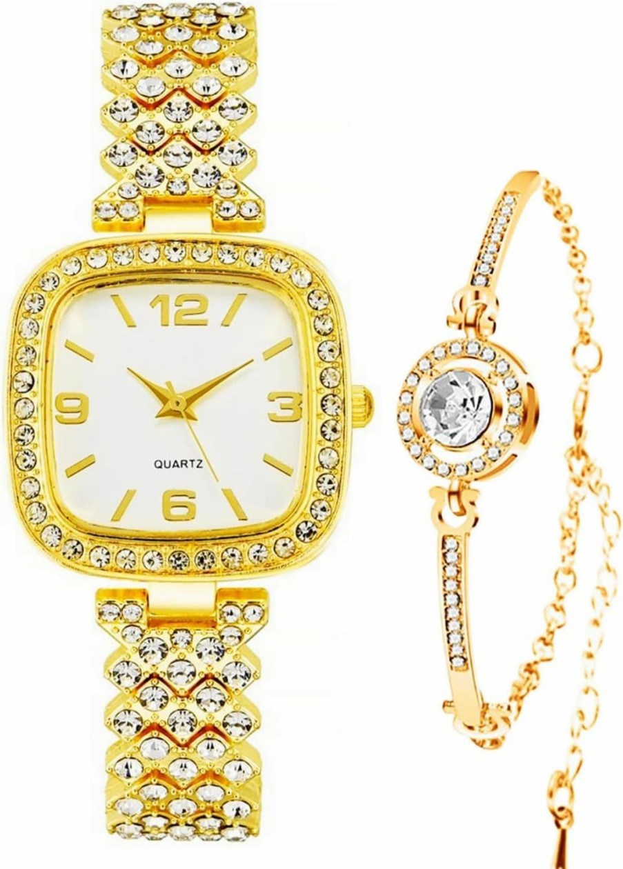 ADSBIAOYE Adsbiaoye Fashion Luxury Vintage Diamond Square Watch Digital Dial Quartz Women'S Watch New