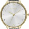 Skagen Skagen Women'S Anita Quartz Analog Stainless Steel And Mesh Watch, Color: Gold/Silver (Model: Skw2340) Hot