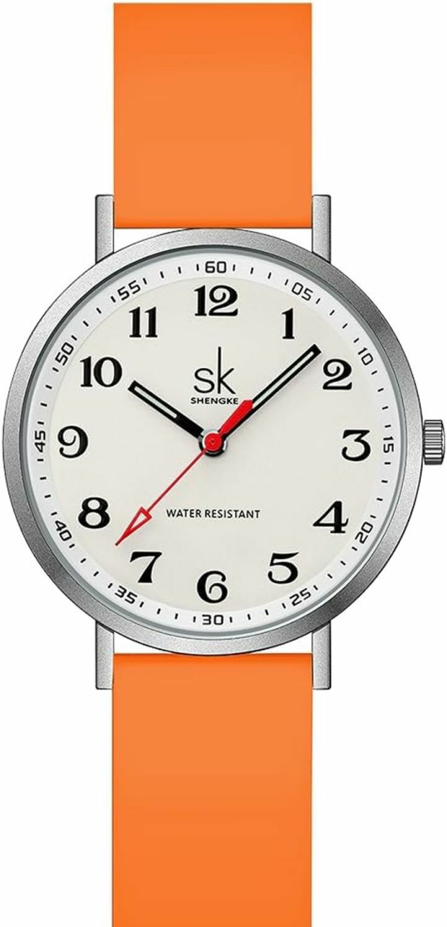 SHENGKE Shengke Sk Very Thin Fashion Scourer Watch For Healthcare Professionals, Nurses, Doctors, Students With Easy To Read Dial, Coloured Silicone Band New