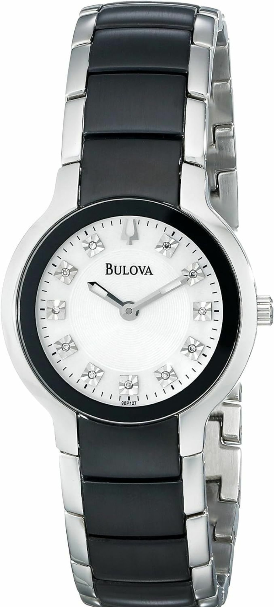 Bulova Bulova Women'S 98P127 Diamond Black & Silver Ion-Plated Watch Hot