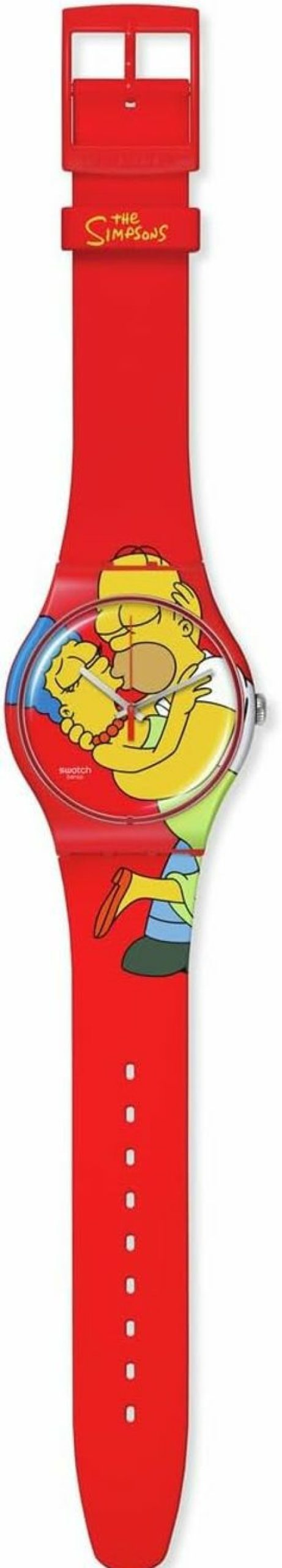 Swatch Swatch Simpsons Watch Red Uni Casual Bio-Sourced Quartz Sweet Embrace Clearance