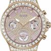 GUESS Guess Ladies Sport Multifunction Glitz With Crystals 36Mm Watch Pink Dial Rose Gold-Tone Stainless Steel Case & Bracelet Wholesale