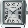 Casio Casio Ltp-V007L-7B1 Women'S Rectangular Leather Strap Silver Roman Dial Dress Watch Online