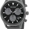 Movado Movado 3650100 Black Dial Gunmetal Stainless Steel Mesh Bracelet 43Mm Men'S Chronograph Heritage Watch Best