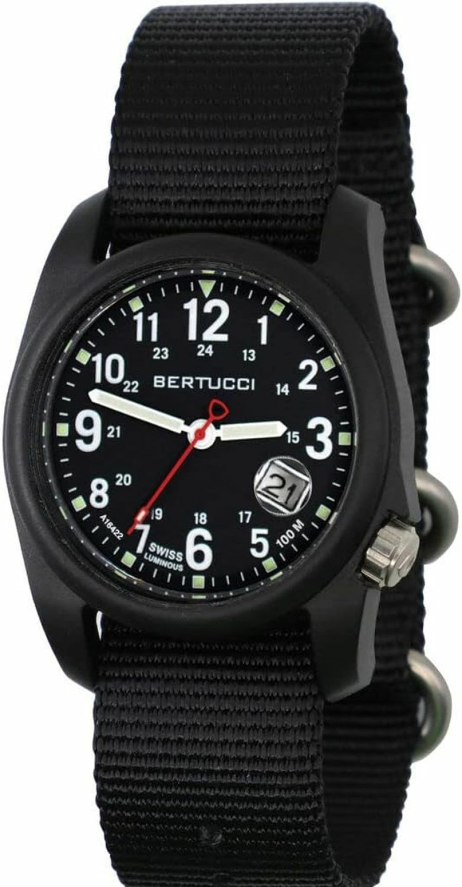 BERTUCCI Bertucci Dx3 Super - Black Dial / Black Case- 95 Black Nylon Band Best