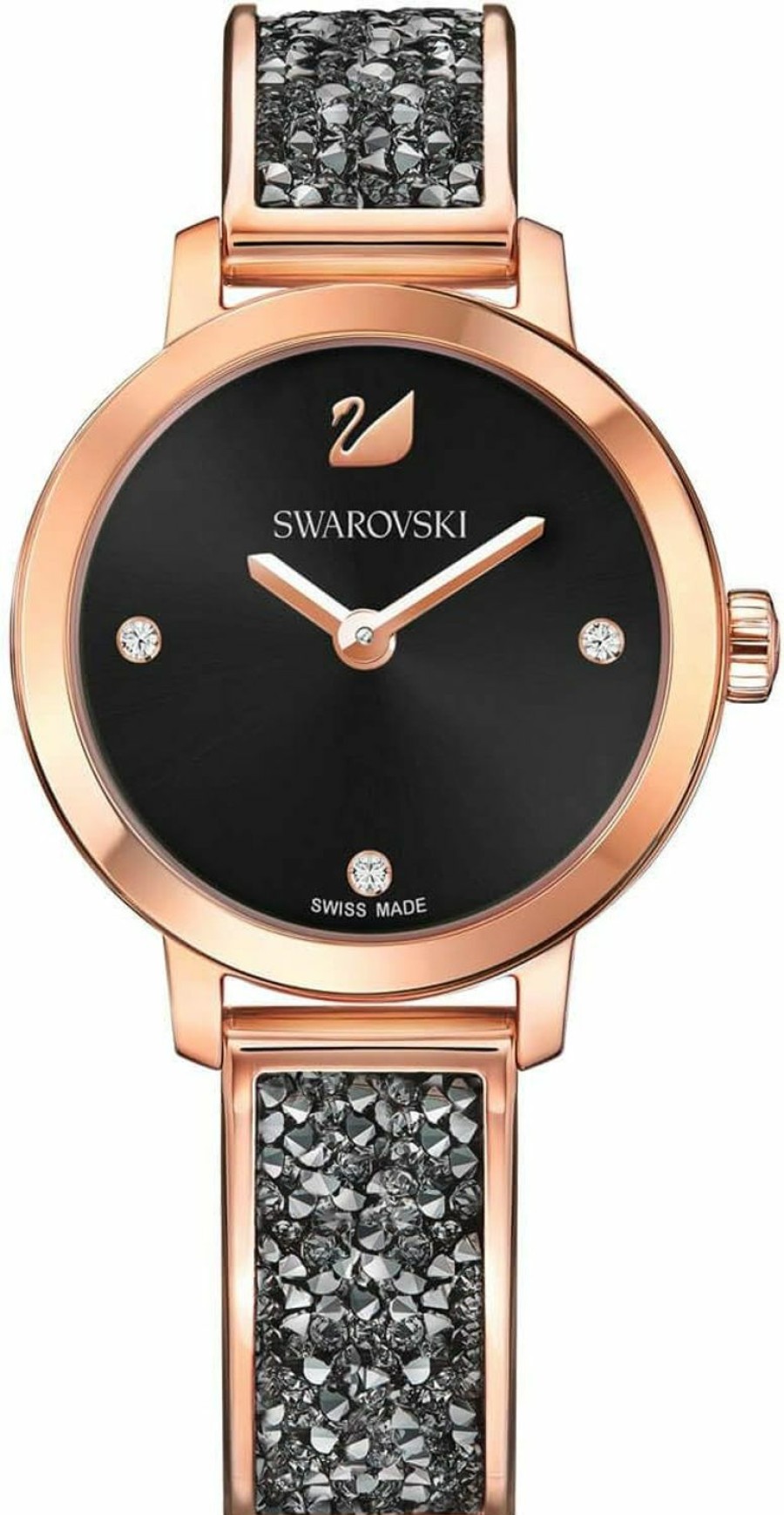 SWAROVSKI Swarovski Cosmic Rock Watch - Metal Bracelet - Black - Rose Gold Tone - 5376068 Best