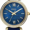 Fossil Fossil Women'S Carlie Mini Quartz Stainless Steel And Eco-Leather Three-Hand Watch, Color: Gold, Blue (Model: Es5017) Online