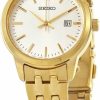 SEIKO Seiko Classic Quartz White Dial Yellow Gold-Tone Ladies Watch Sur412 Best